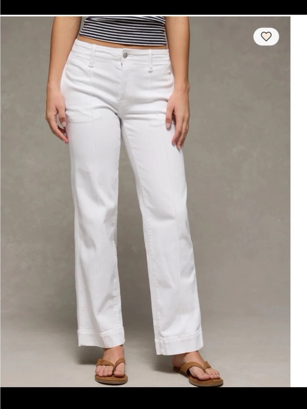 American Eagle AE Stretch High-Waisted Stovepipe Jean White size 10 long